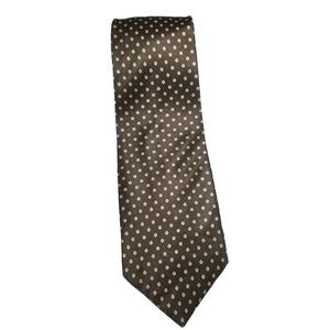 Antonio Guerrero 100% Silk Brown Geometric with Tan/Gold Handmade Tie